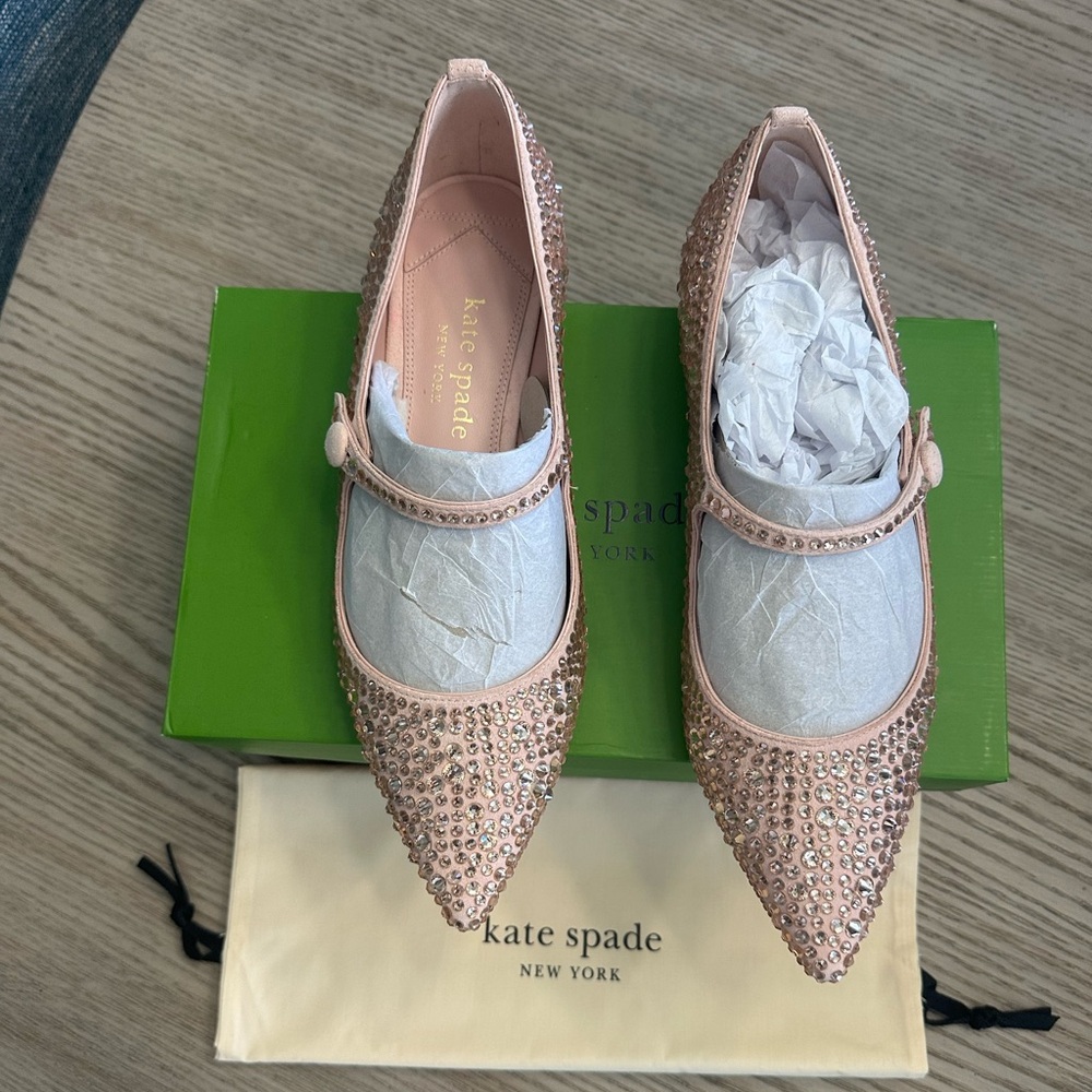 Kate Spade Blush Embellished Flats